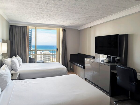 Superior Room, 2 Double Beds, Ocean View | Hypo-allergenic bedding, in-room safe, desk, blackout drapes