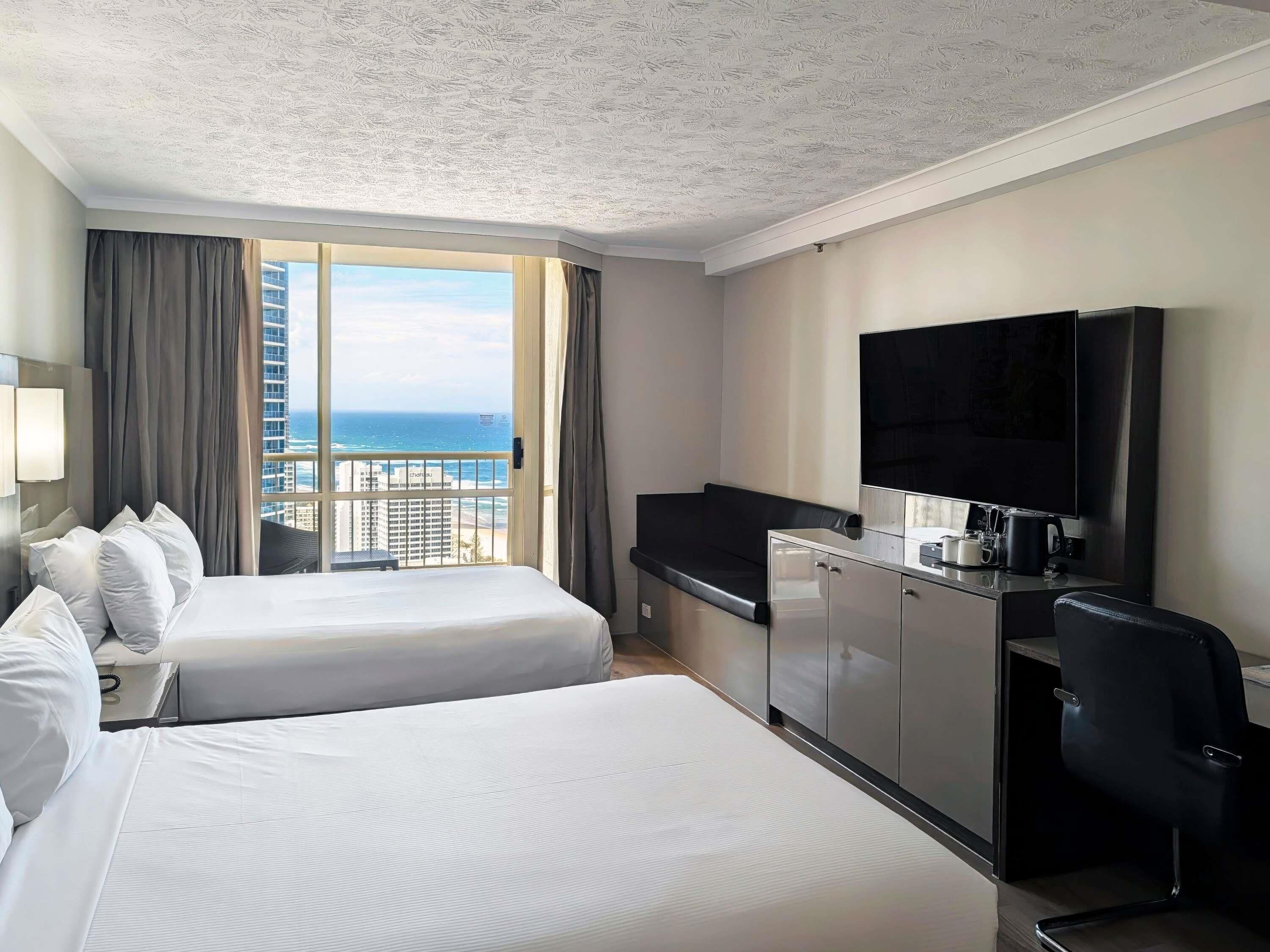 Superior Room, 2 Double Beds, Ocean View | Hypo-allergenic bedding, in-room safe, desk, blackout curtains