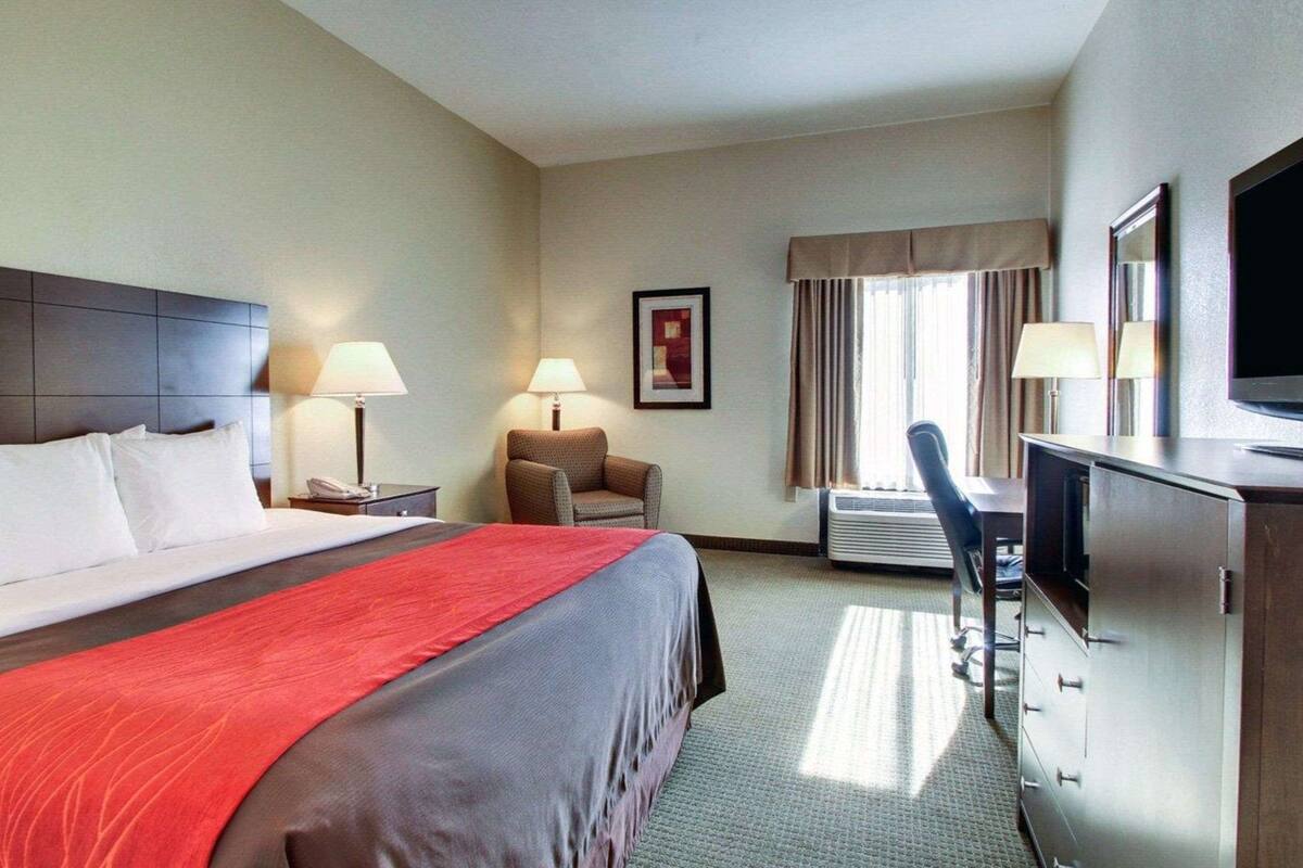 suite, 1 king bed with sofa bed, non smoking | in-room safe, blackout curtains, soundproofing, iron/ironing board