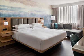 Premium bedding, down comforters, pillowtop beds, desk