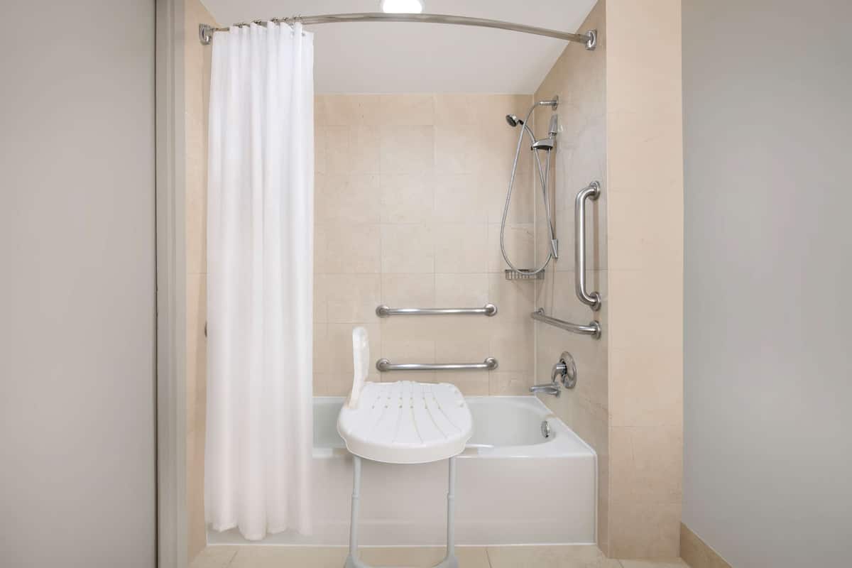 room, 1 queen bed, accessible, bathtub | bathroom | combined shower/bathtub, spring water bathtub, designer toiletries