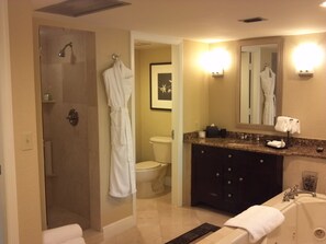 Separate bathtub and shower, free toiletries, hair dryer, bathrobes - Bonaventure Resort & Spa (Weston)
