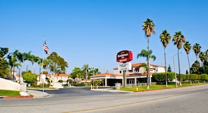 A Marriott Residence Inn with a clear view of the entrance, palm trees, and a well-maintained lawn. - Residence Inn by Marriott La Mirada Buena Park (La Mirada)