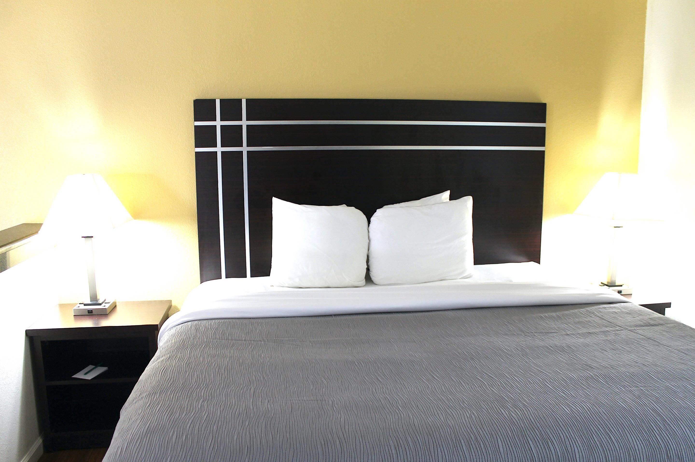 Premium bedding, desk, blackout drapes, iron/ironing board