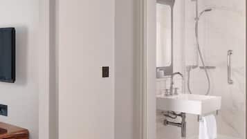 Classic Single | Bathroom | Shower, designer toiletries, hair dryer, towels