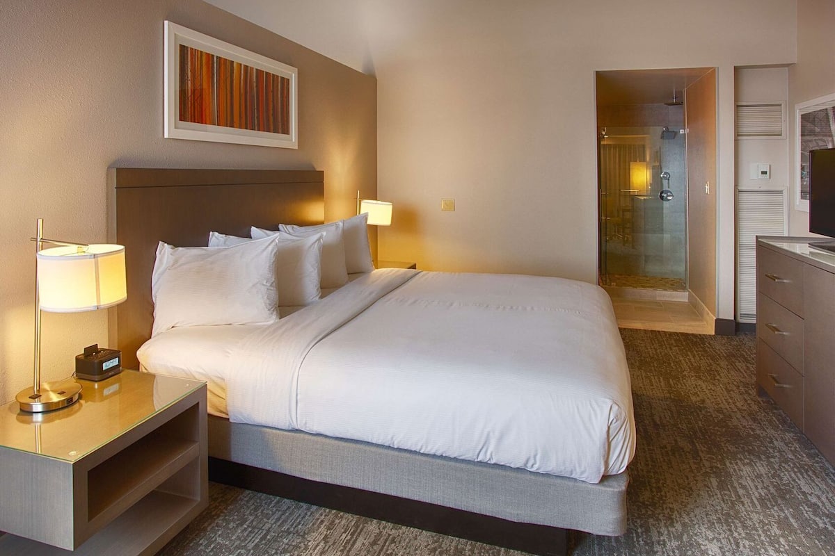 1 bedroom, hypo-allergenic bedding, down comforters, in-room safe