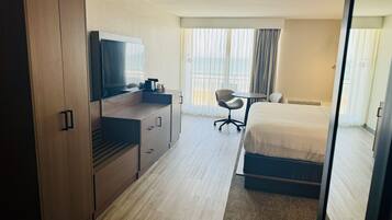 In-room safe, desk, laptop workspace, blackout curtains