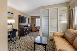 Standard Room, 1 King Bed, Refrigerator & Microwave, Corner (Queen sofabed) | Desk, laptop workspace, iron/ironing board, WiFi