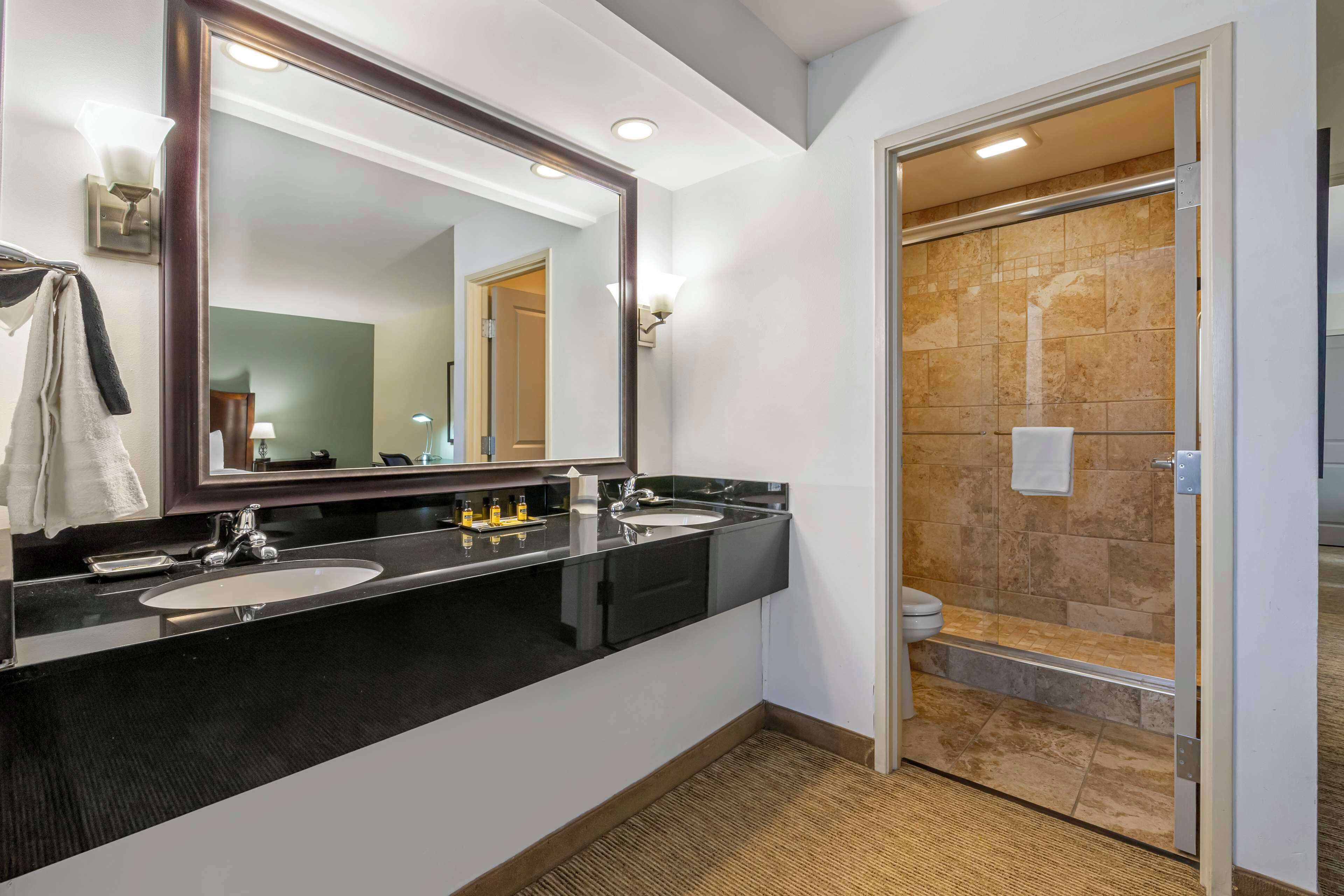 free toiletries, hair dryer, towels