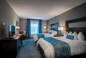 Suite, 2 Queen Beds, Kitchen | Egyptian cotton sheets, premium bedding, down comforters, pillowtop beds