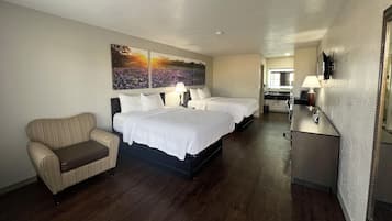 Skrivbord, gratis wi-fi, sängkläder och väckarklockor