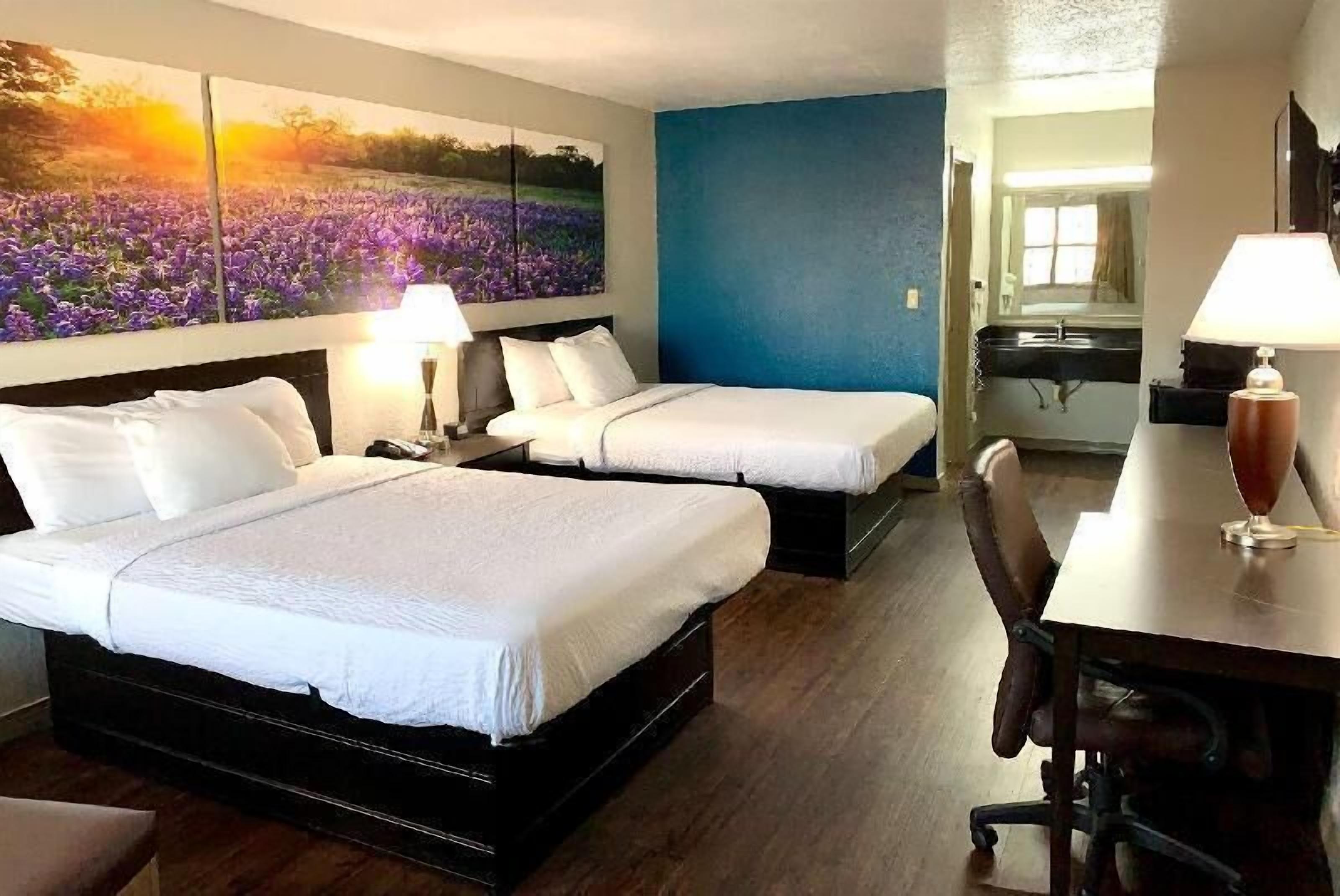 Desk, free WiFi, bed sheets, alarm clocks