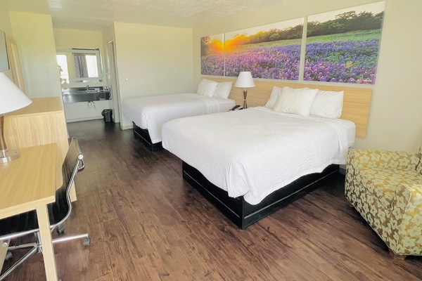 Desk, WiFi (free), alarm clocks, bed sheets