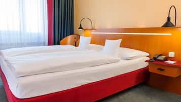 Good Morning Double Room | Schreibtisch, Verdunkelungsvorhänge, Zustellbetten, WLAN