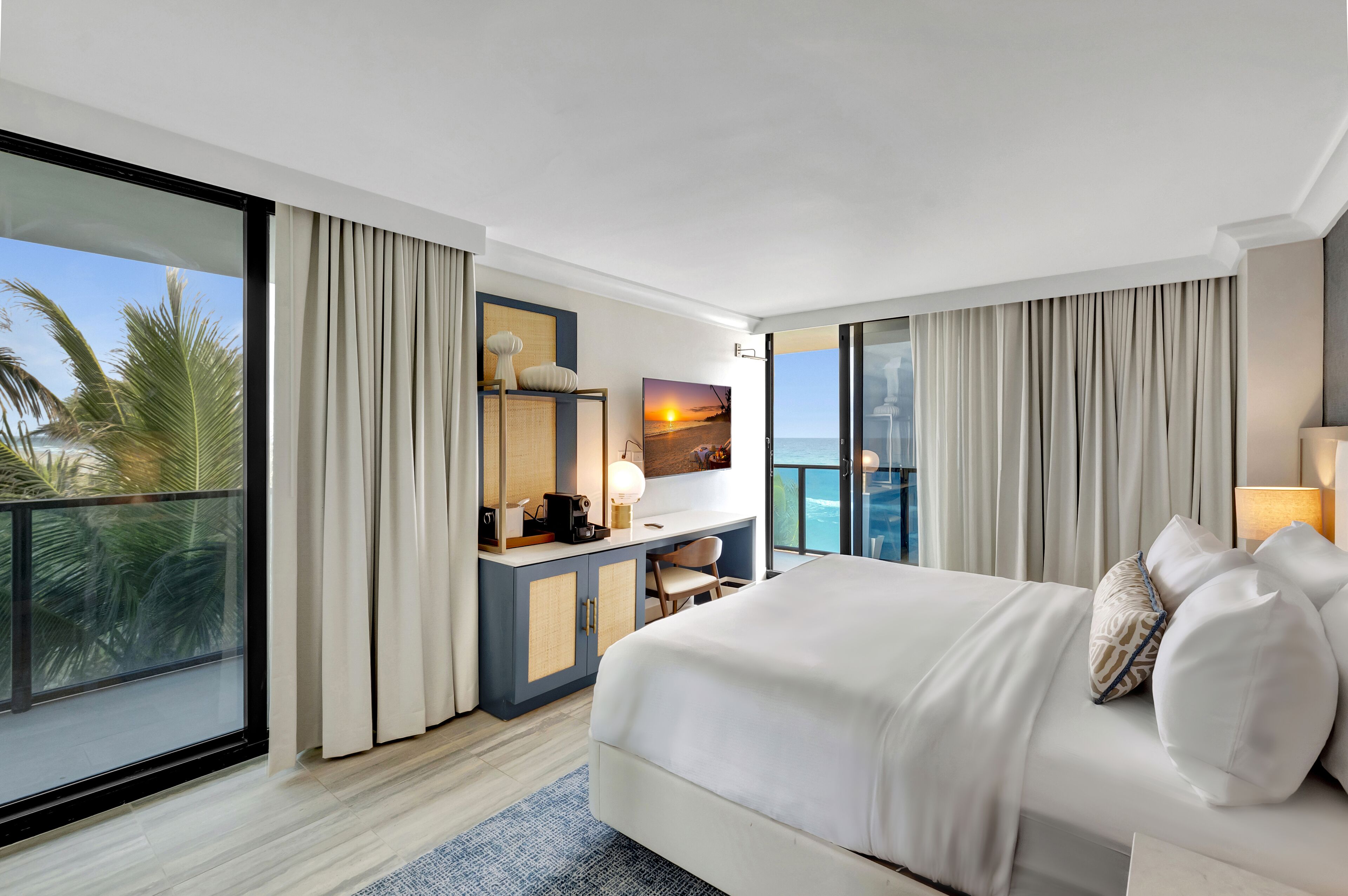 King Suite Balcony Oceanfront | Frette Italian sheets, premium bedding, down duvets, pillow-top beds