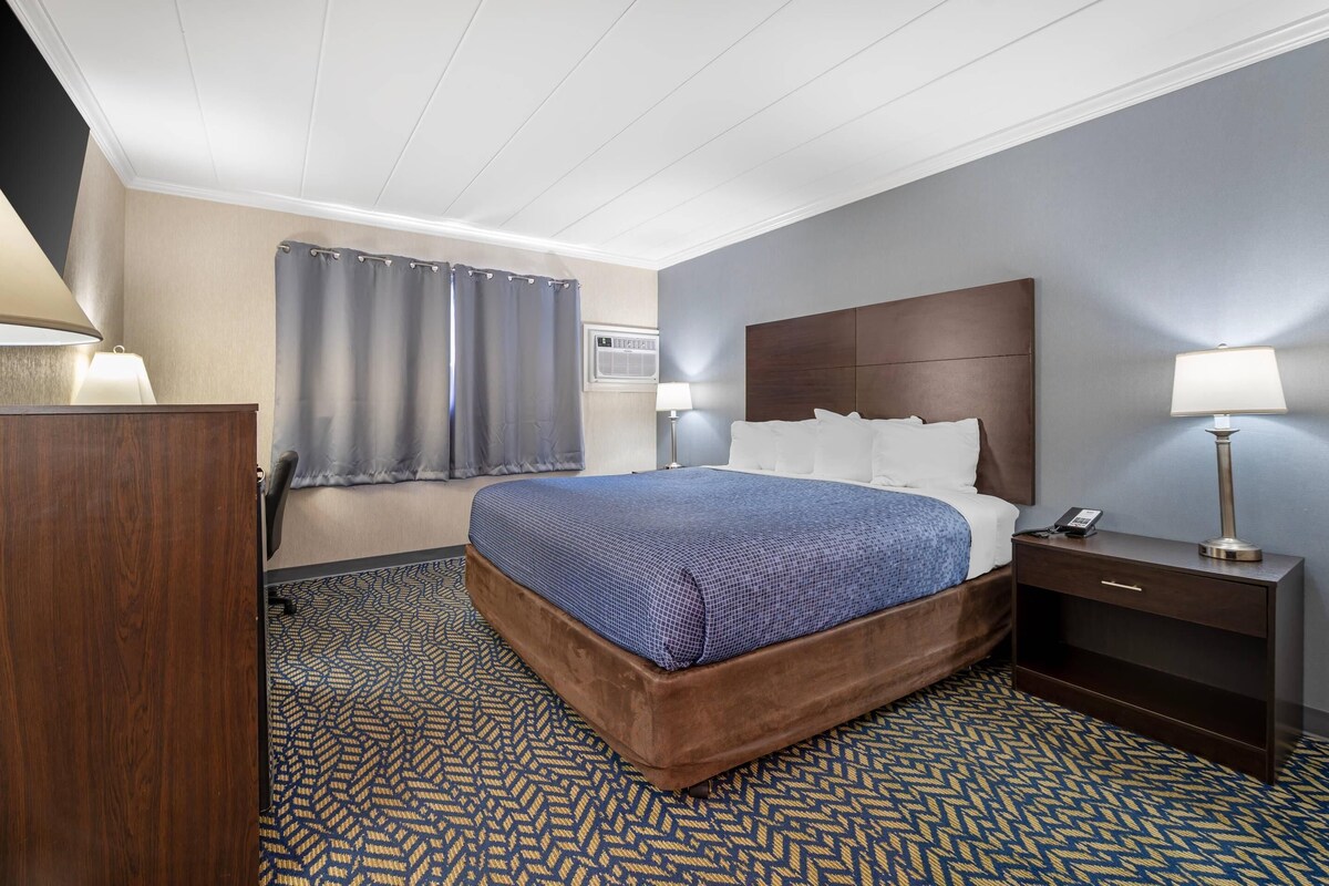 Room, 1 King Bed, Accessible, Non Smoking | Desk, laptop workspace, blackout drapes, iron/ironing board