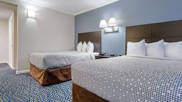 Room, 2 Double Beds, Accessible, Non Smoking | Desk, laptop workspace, blackout curtains, iron/ironing board