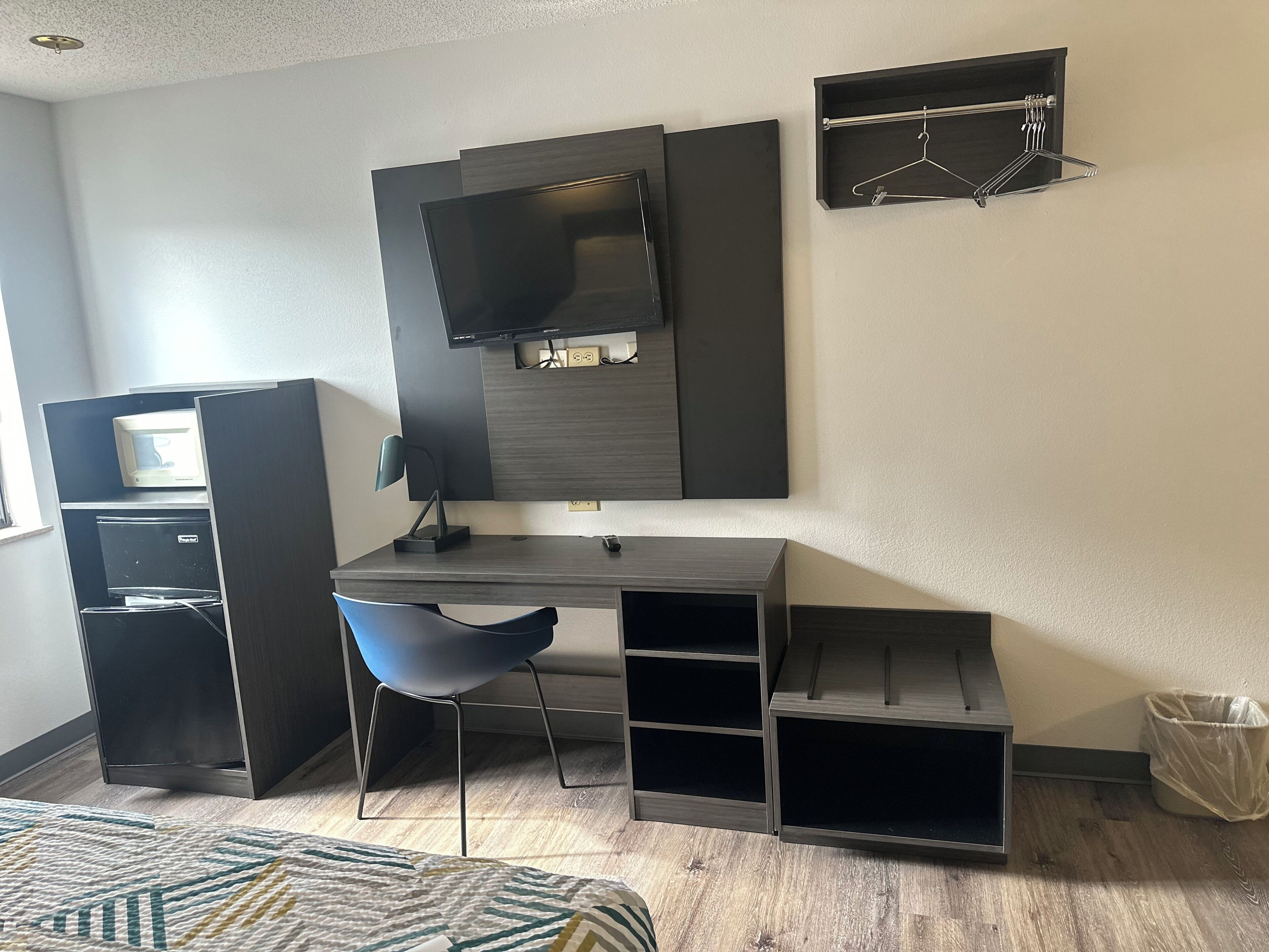 Desk, blackout drapes, iron/ironing board, free WiFi