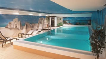 Indoor pool, open 6:30 AM to 10:30 PM, pool loungers