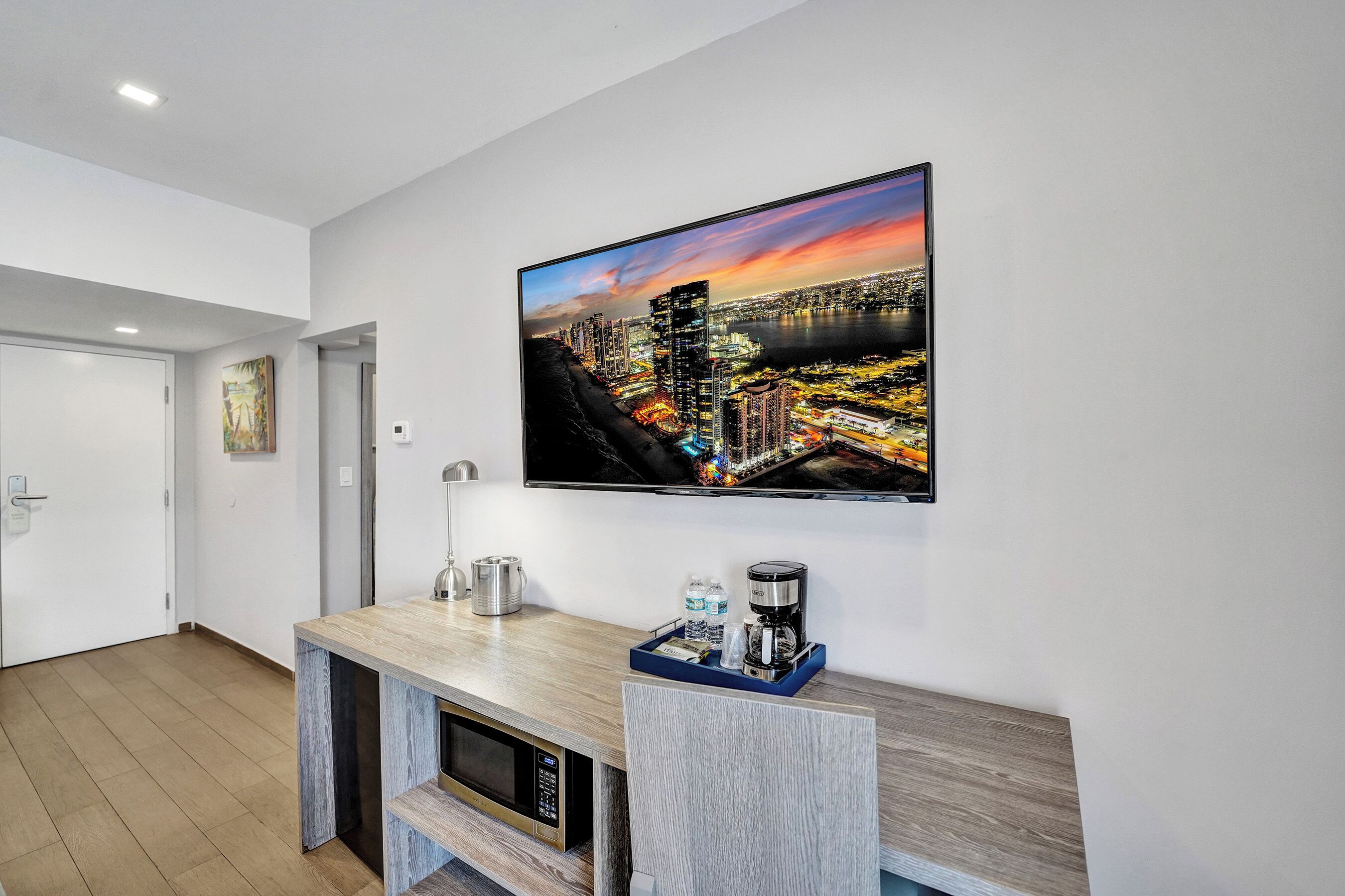 premium room, 1 king bed, oceanfront | mini fridge