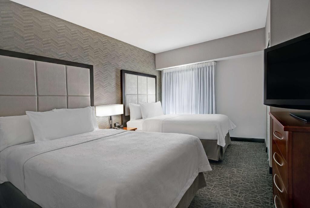 Premium bedding, desk, blackout drapes, iron/ironing board