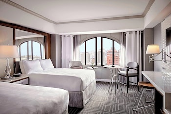 Premium bedding, down comforters, pillowtop beds, in-room safe at JW Marriott San Francisco Union Square