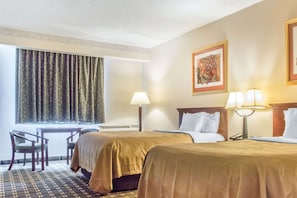 Premium bedding, desk, iron/ironing board, free cribs/infant beds