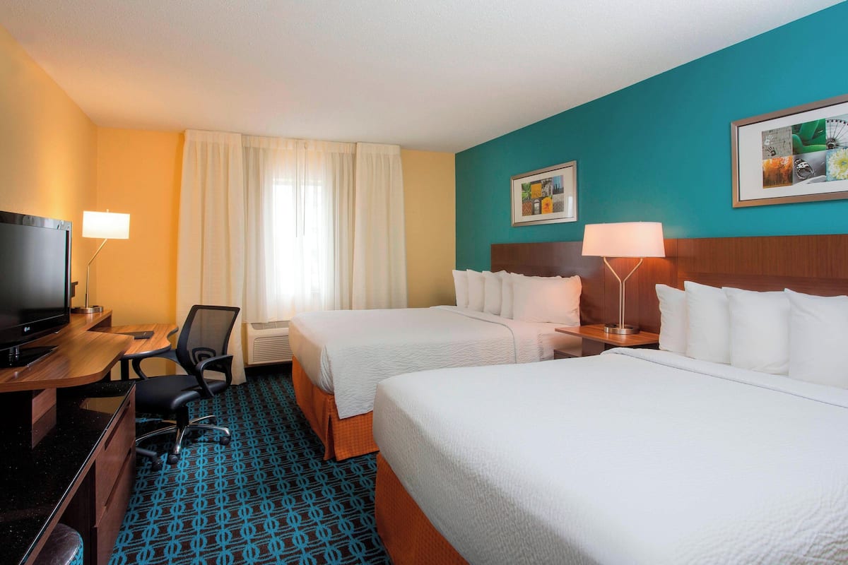 Room, 2 Queen Beds, Non Smoking | Premium bedding, desk, iron/ironing board, free WiFi