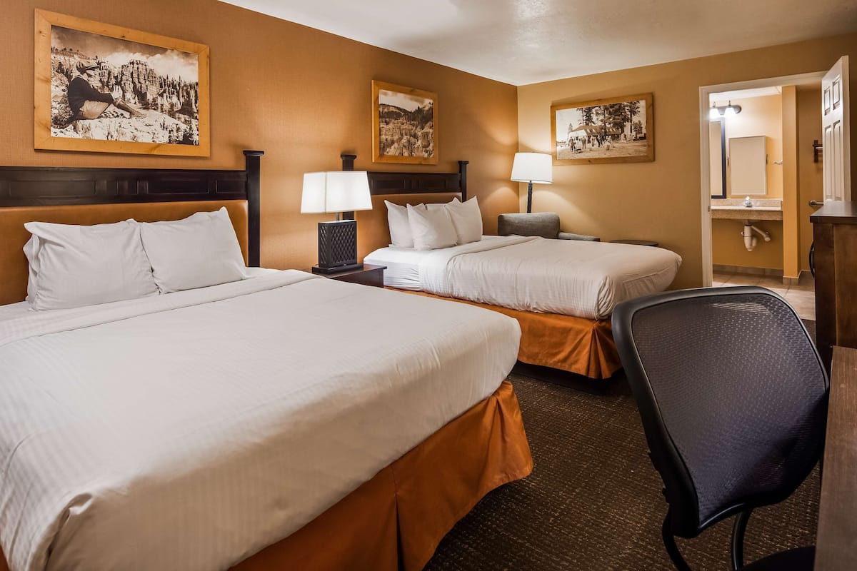 standard room, multiple beds, non smoking, refrigerator & microwave | in-room safe, individually decorated, individually furnished, desk