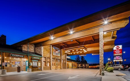 A Best Western Plus hotel with a shuttle service, a bookstore, and a camping area.