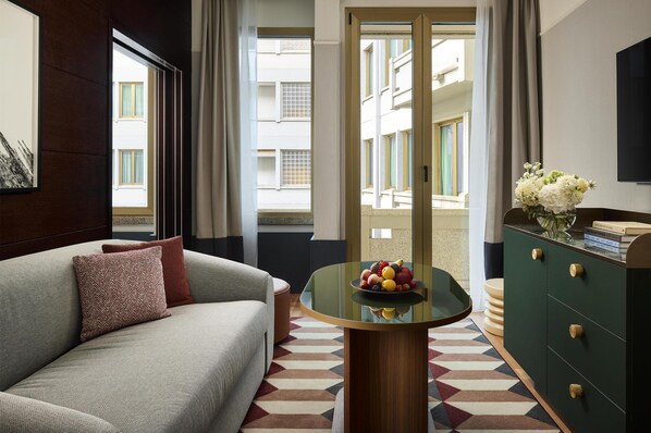 1 habitación, ropa de cama de alta calidad, edredón y minibar 