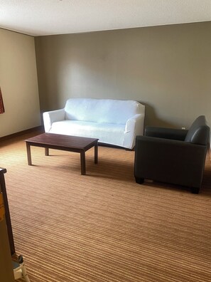 Standard Room, 1 King Bed, Non Smoking (Larger Room;with Sofabed) | Living area | 33-inch flat-screen TV with cable channels, TV