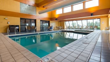 Indoor pool, open 7:00 AM to 11:00 PM, sun loungers