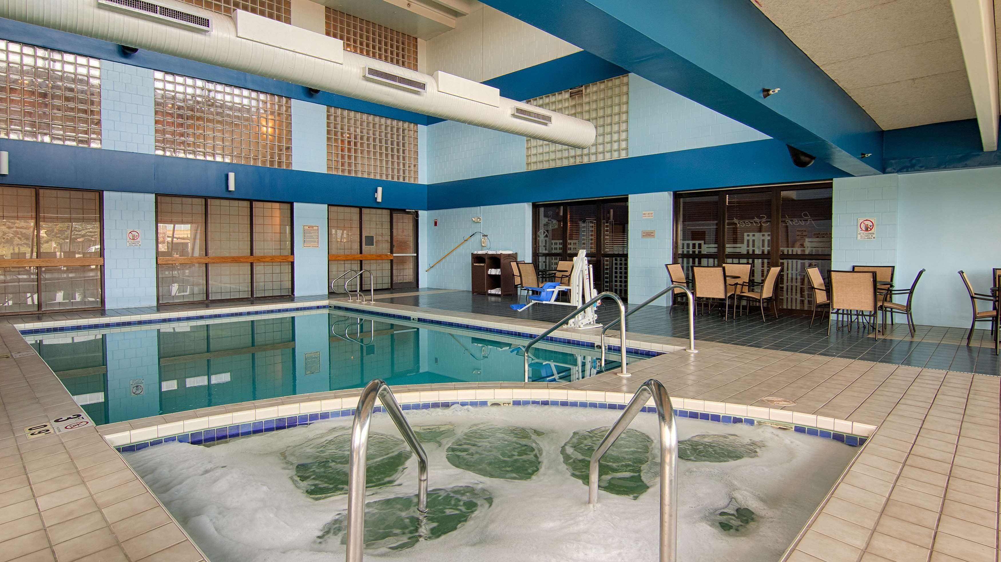 Indoor pool, open 7:00 AM to 11:00 PM, sun loungers