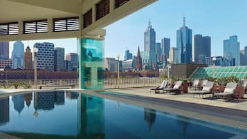 Indoor pool, pool loungers