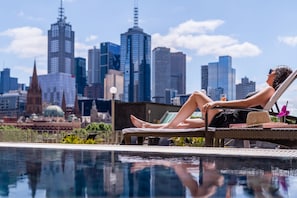 Indoor pool, sun loungers