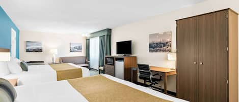 Standard Room, Multiple Beds, Non Smoking, Refrigerator & Microwave (Larger Room) | Desk, blackout drapes, iron/ironing board, free cribs/infant beds