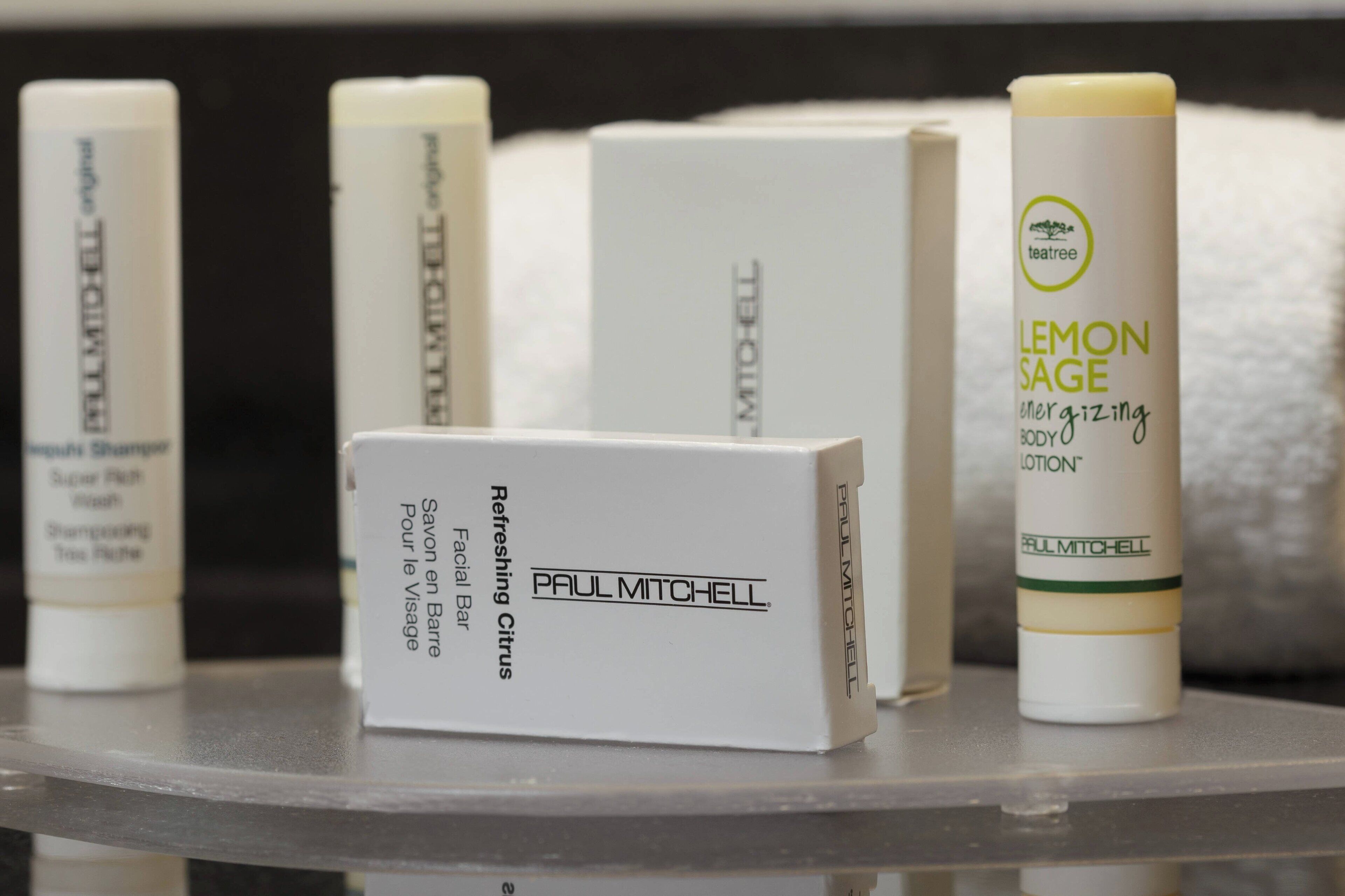 combined shower/bathtub, free toiletries, hair dryer, towels