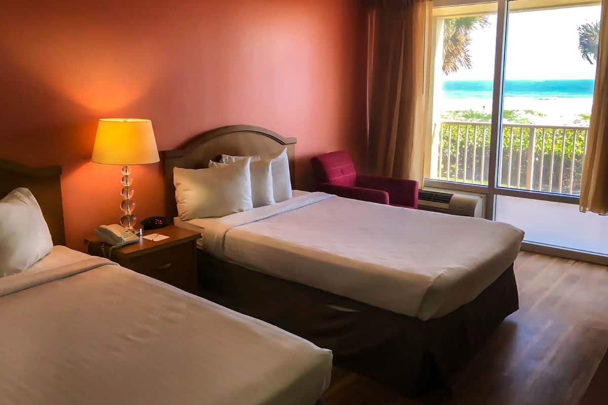 Standard Room, 2 Double Beds, Non Smoking, Oceanfront | Desk, iron/ironing board, free cribs/infant beds, rollaway beds