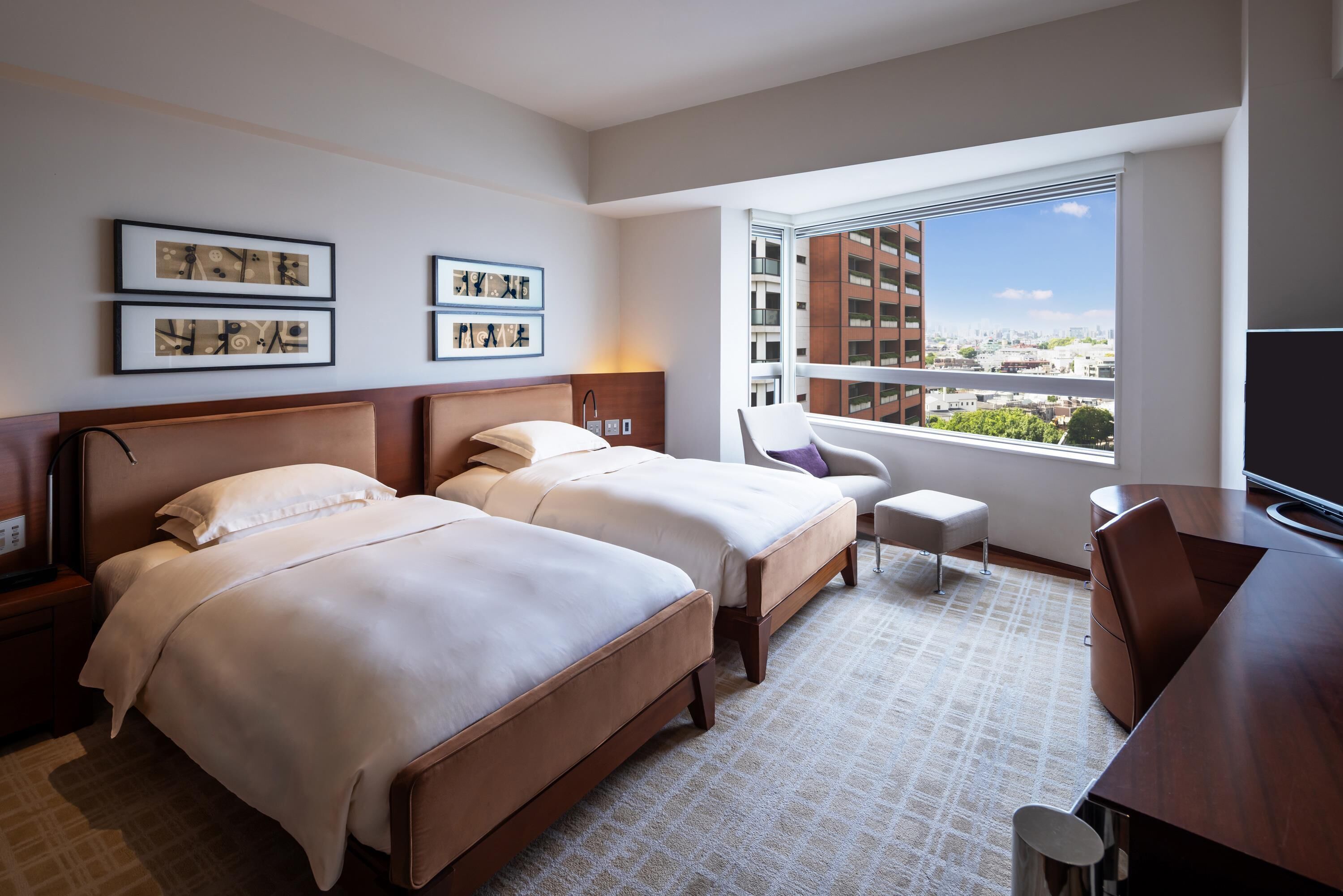 Chambre, 2 lits une place