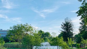 A grassy park area with trees and a body of water in the background. - Doubletree by Hilton Somerset Hotel and Conference Center (Somerset)