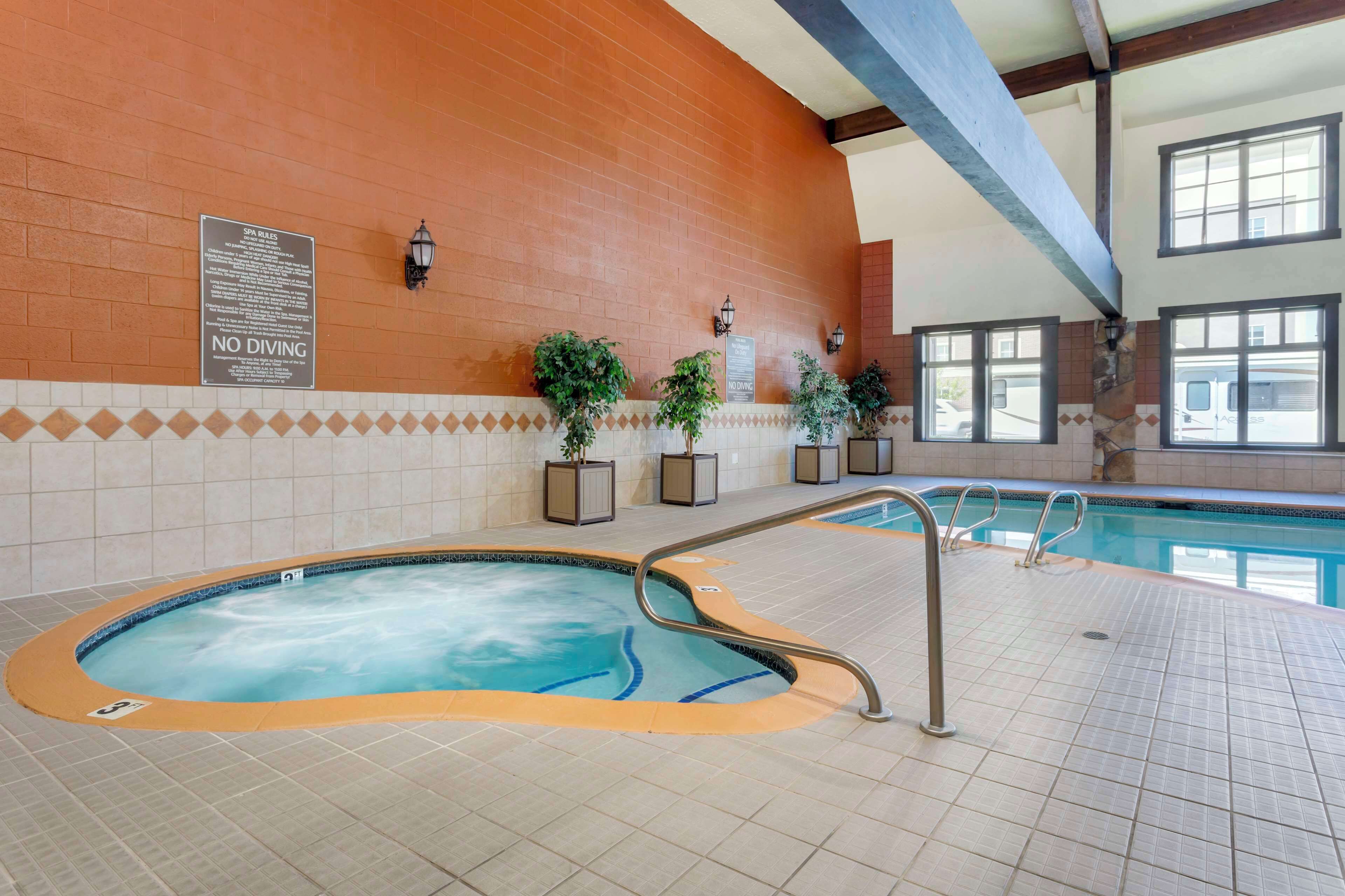 indoor pool, open 9:00 am to 11:00 pm, pool loungers
