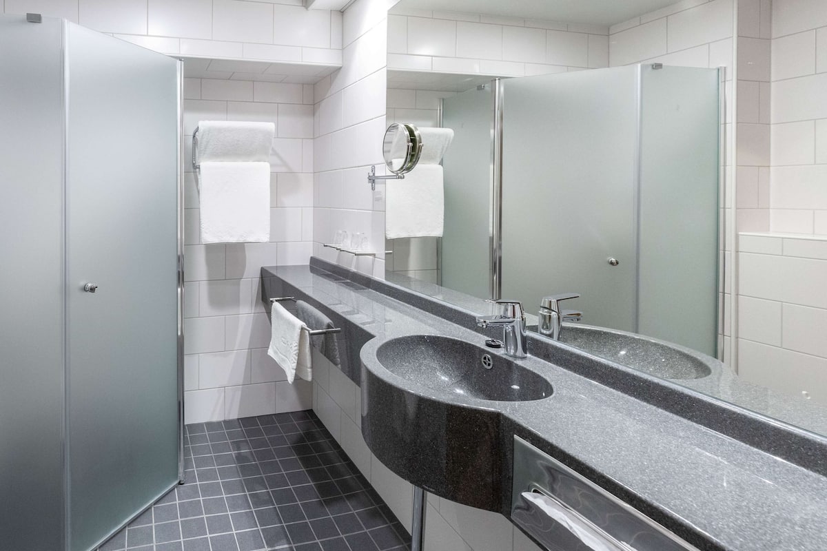 superior room (family) | bathroom | eco-friendly toiletries, hair dryer, bidet, heated floors