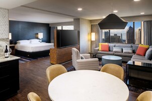 Premium bedding, down comforters, pillowtop beds, in-room safe