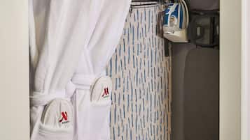 In-room safe, desk, laptop workspace, iron/ironing board