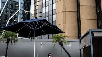 Outdoor pool, free pool cabanas, pool umbrellas