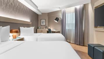 Room, 2 Queen Beds, Accessible, Non Smoking | Premium bedding, in-room safe, desk, laptop workspace