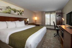 Room, 1 King Bed, Non Smoking, Top Floor No Pets | 1 bedroom, pillowtop beds, desk, laptop workspace