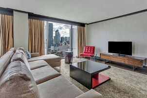 40-inch LCD TV with cable channels, TV, iPod dock