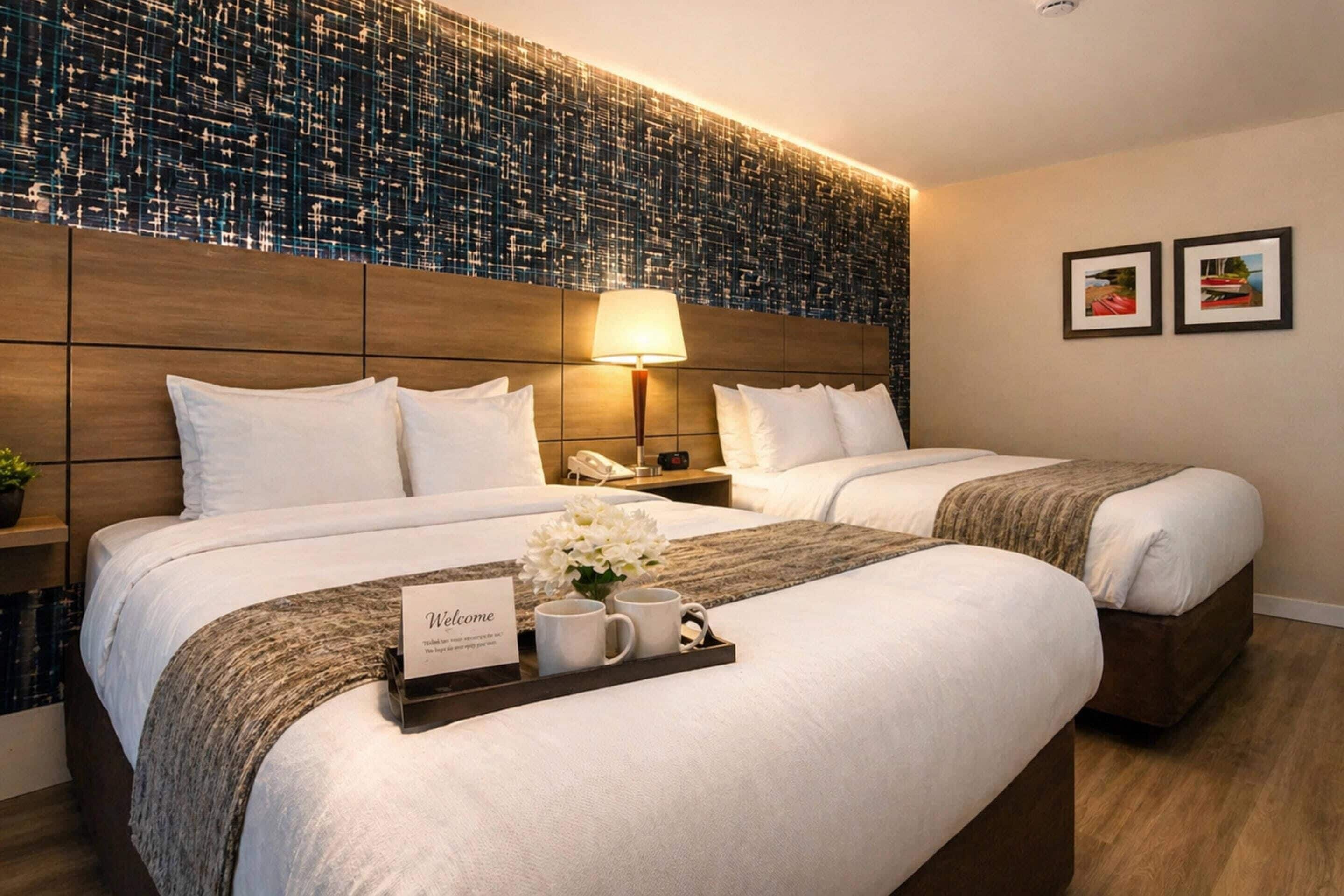 Room, 2 Queen Beds, Non Smoking | Premium bedding, pillowtop beds, desk, laptop workspace